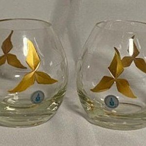 Tuscany - 24k Gold, Leaf w/Grape TeaLight Holder Pair